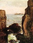 Childe Hassam Nymph on a Rocky Ledge oil